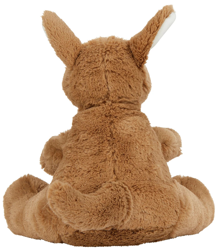Brown plush toy with ears on a white background
