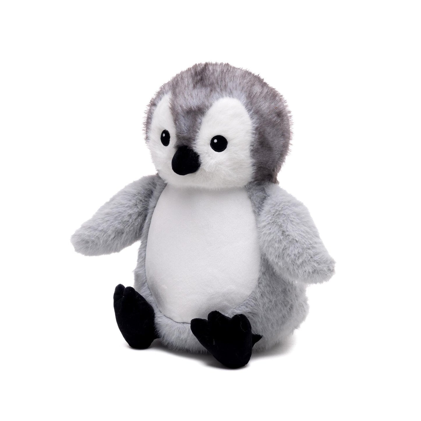 Plush toy penguin on a white background