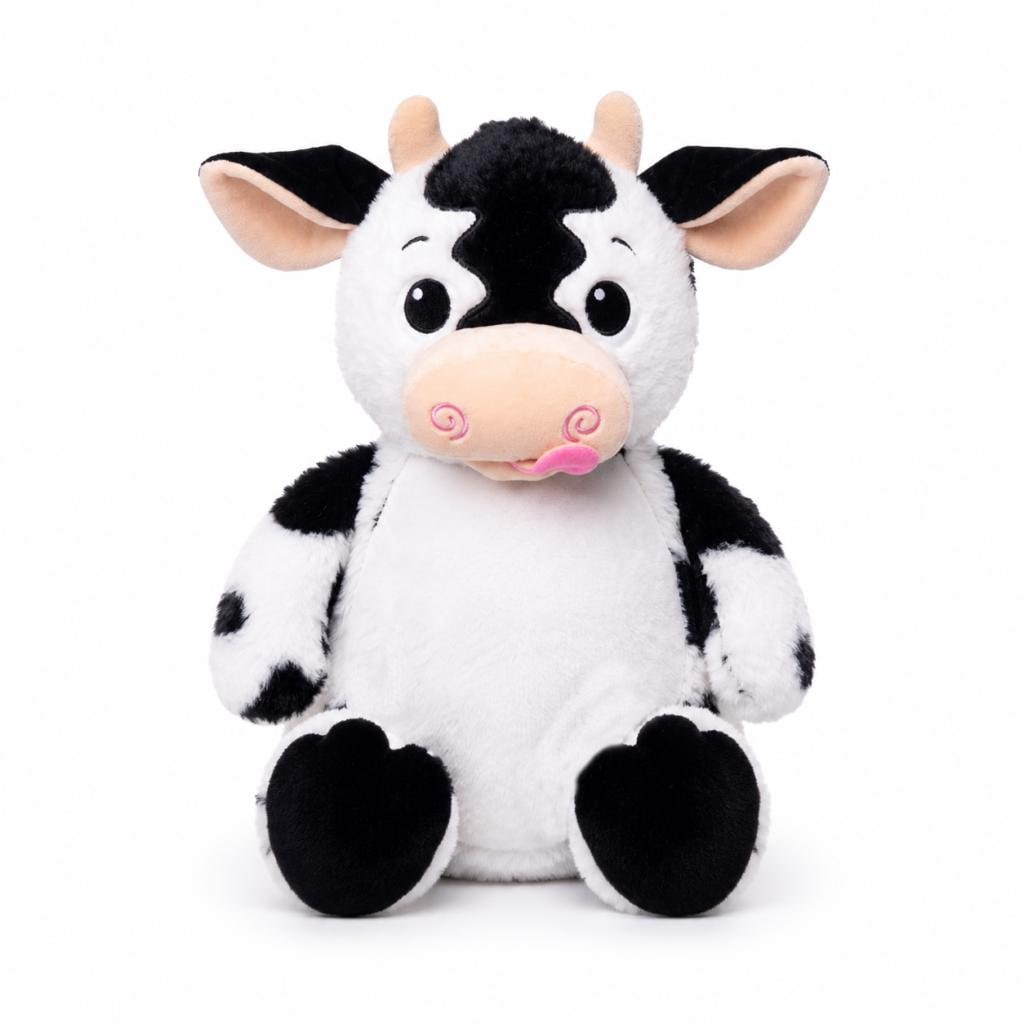 Personalised Embroidered Cow Plush, Cubbies Farm Animal Gift