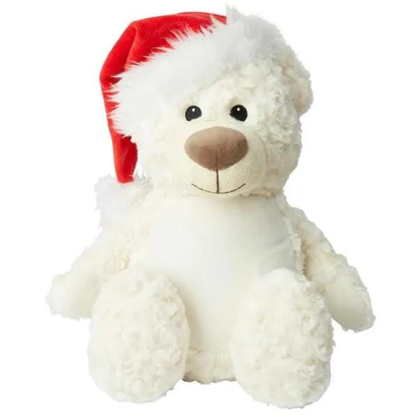 Personalised Printed Santa Cream Teddy Bear Plush, Tummi Christmas Baby Gift