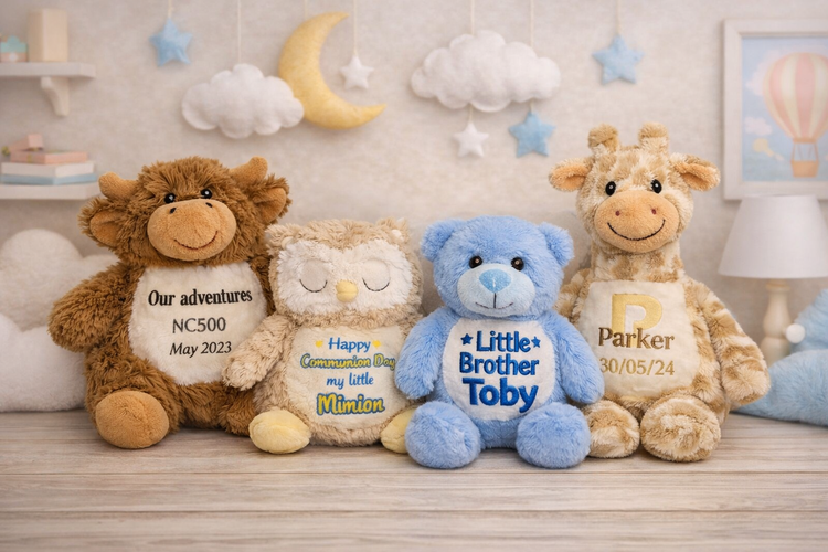 Personalised printed teddy bears - custom photo and name soft toy gifts