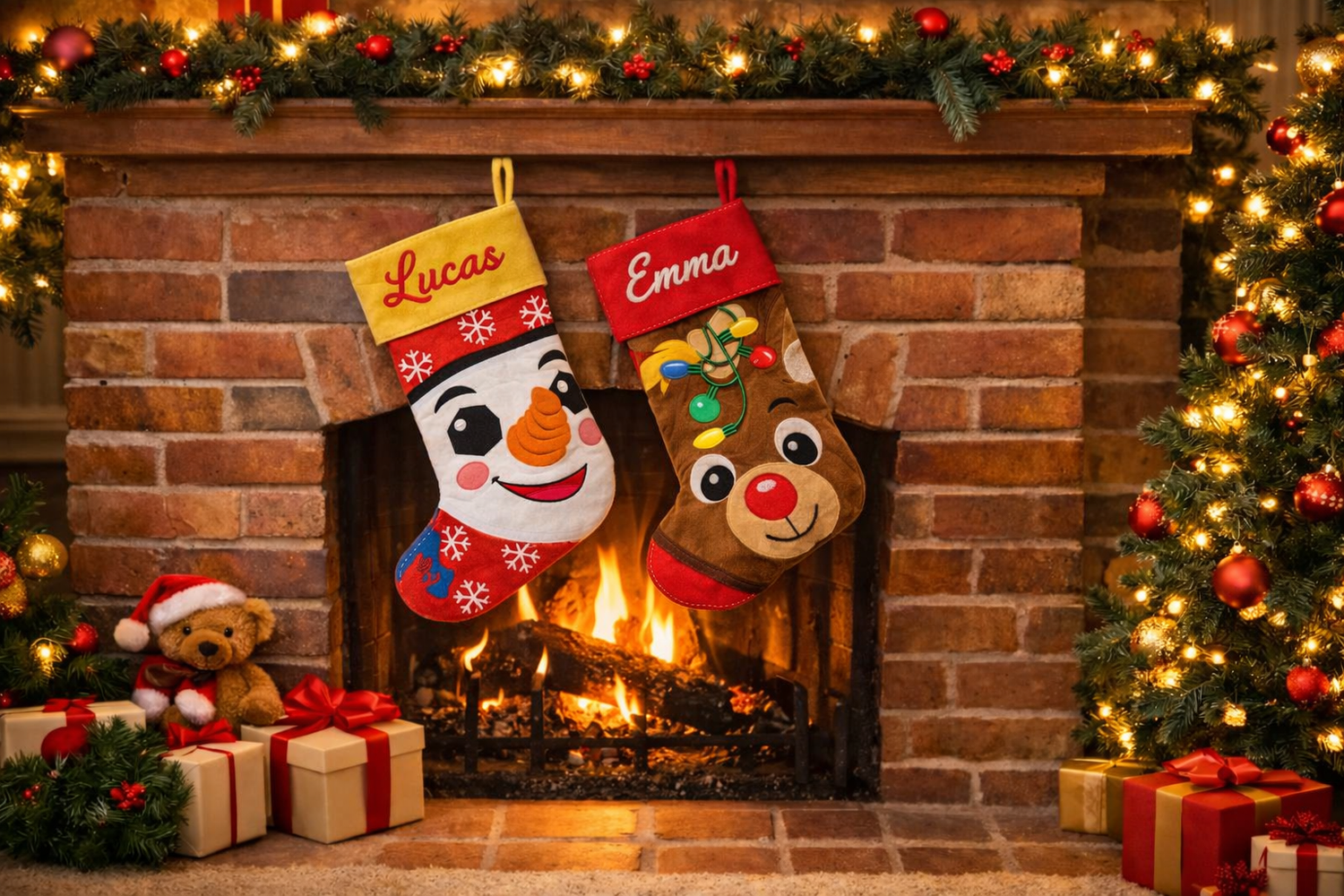 Personalised Christmas stockings and sacks - embroidered festive gifts for children