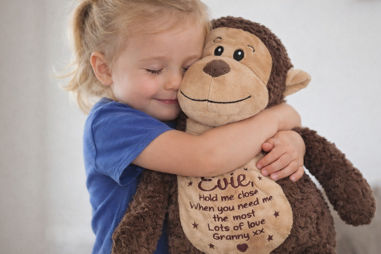 Personalised jungle animal soft toys - embroidered plush gifts for babies and children