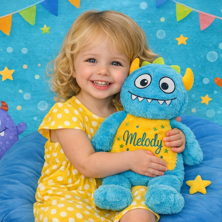 Personalised dinosaur, monster and unicorn soft toys - embroidered plush gifts for children