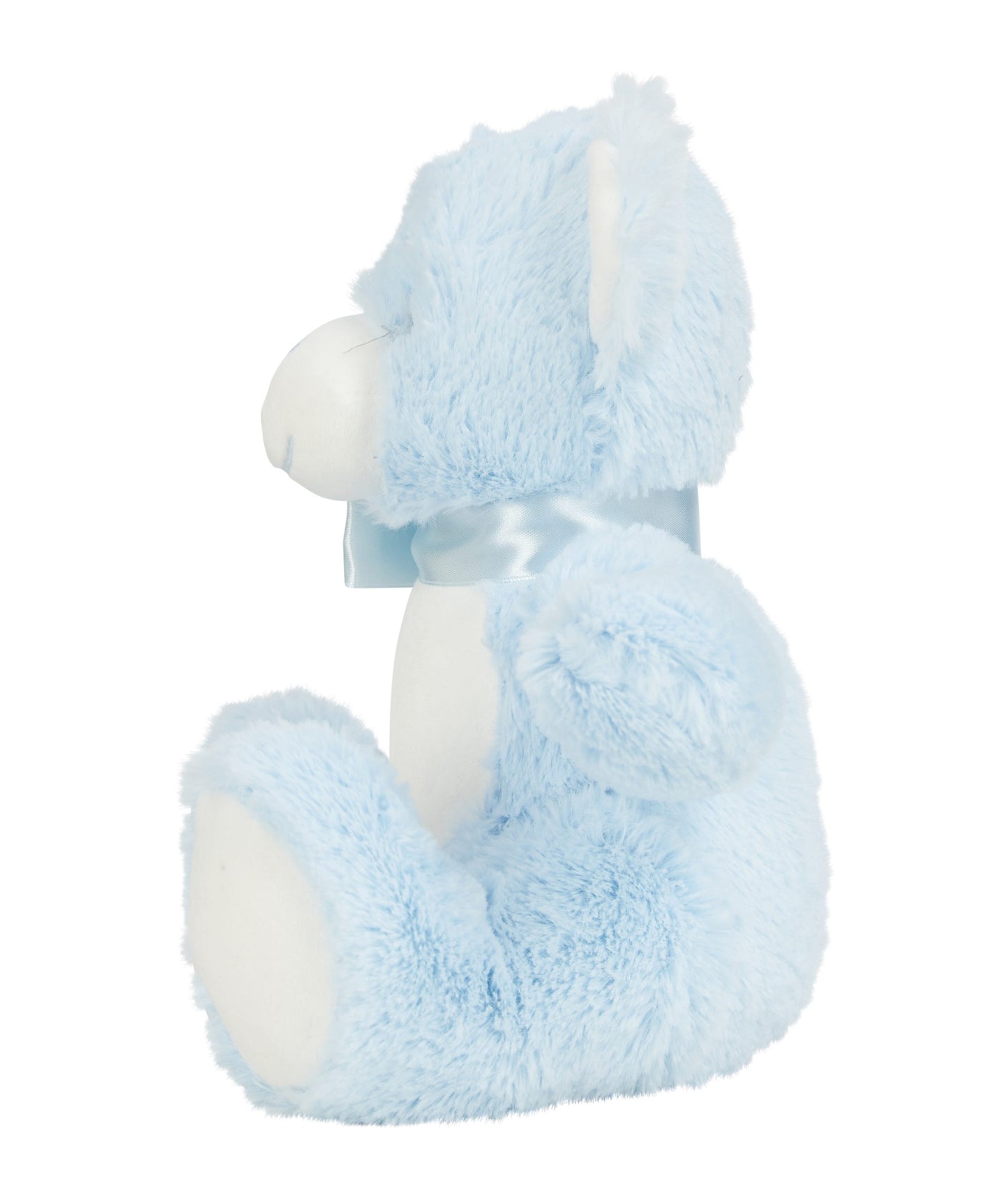 Blue plush toy on a white background