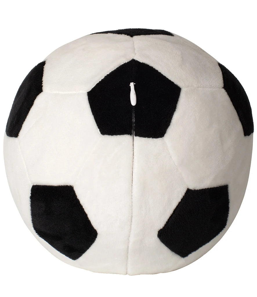 Plush toy shaped like a soccer ball on a white background