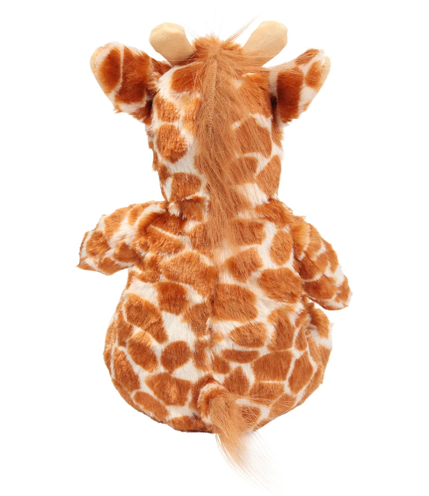 Plush giraffe toy on a white background