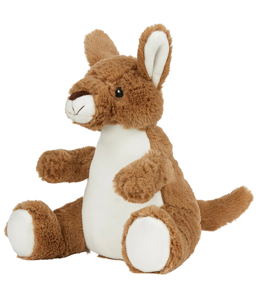 Plush kangaroo toy on a white background