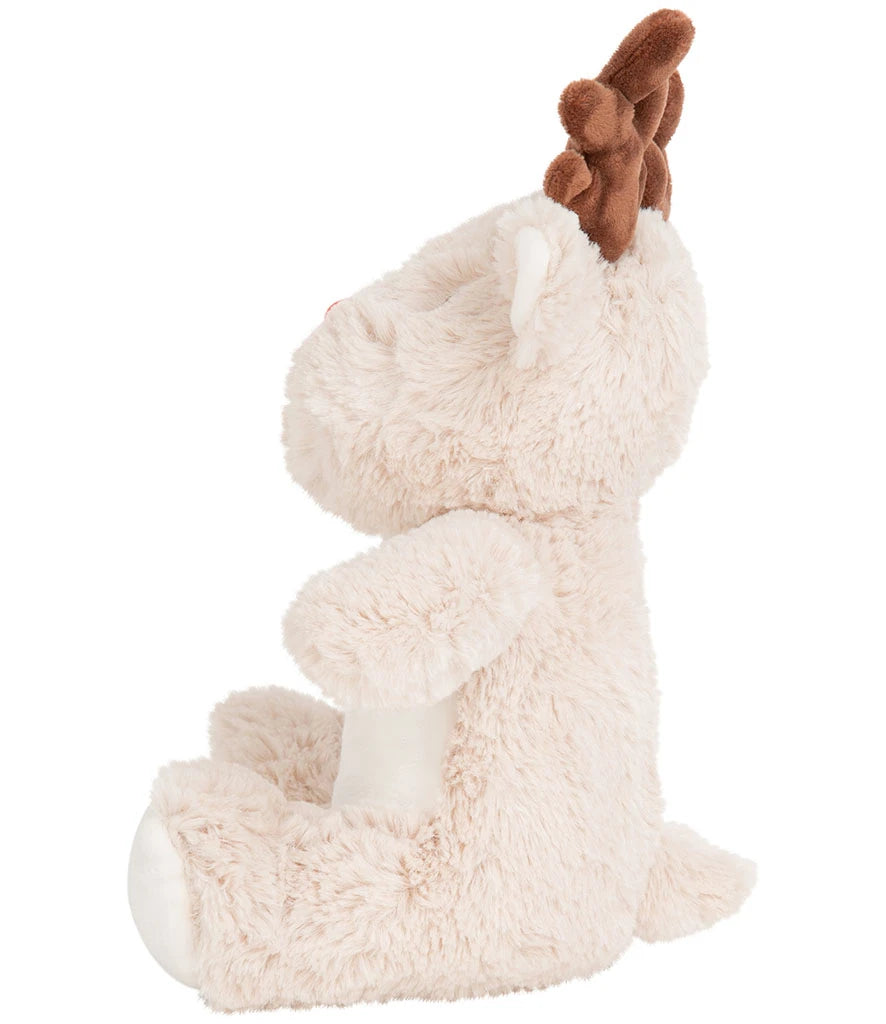 Plush toy resembling a snake with a brown head on a white background