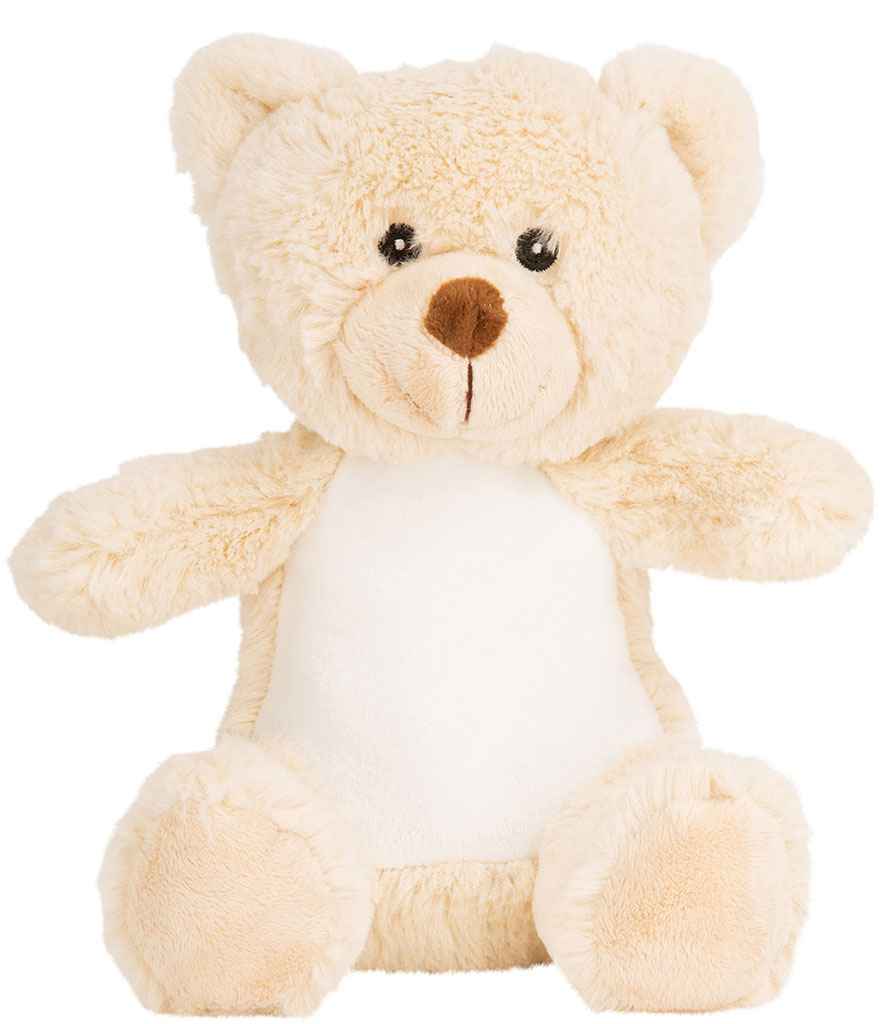 Beige teddy bear on a white background