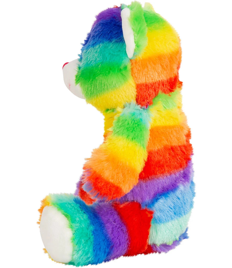 Multicolored plush toy on a white background
