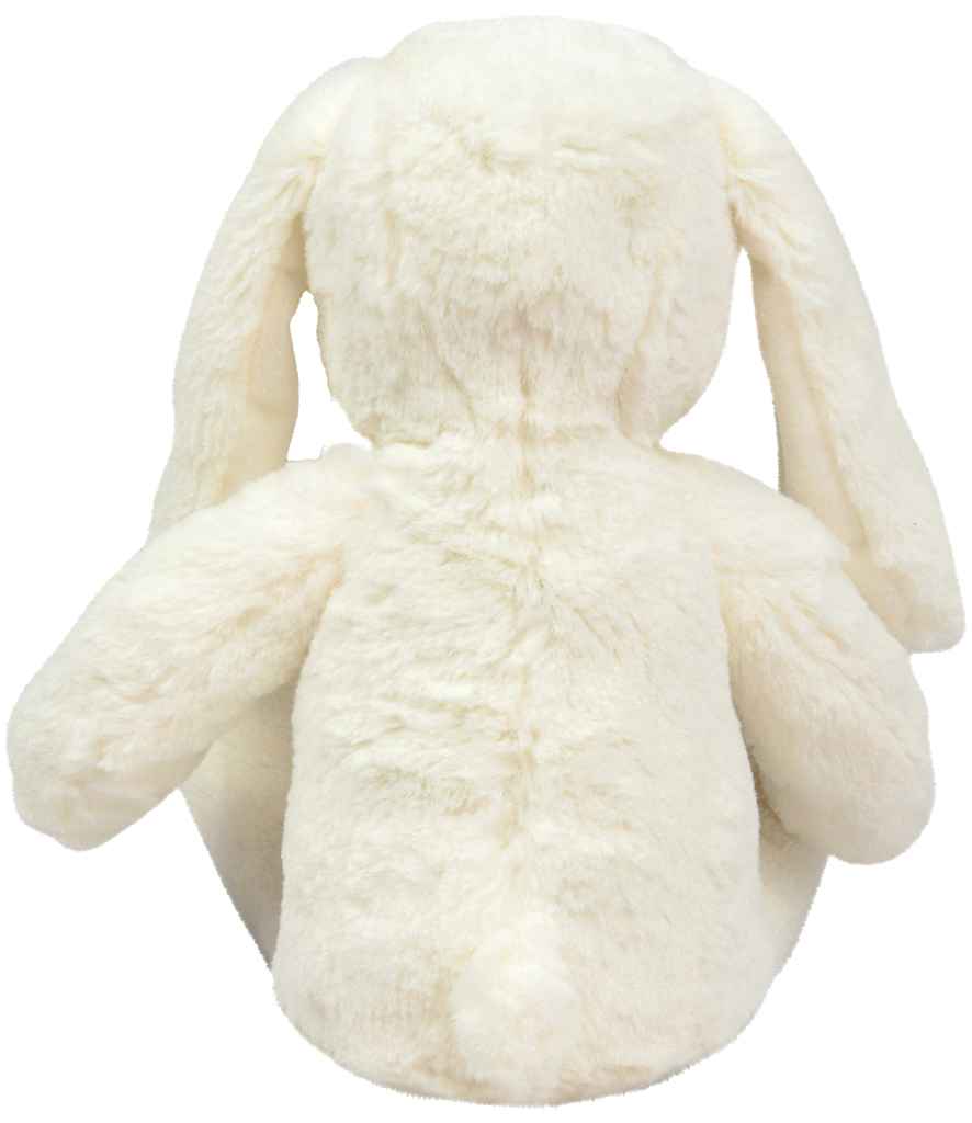 White plush bunny toy on a white background