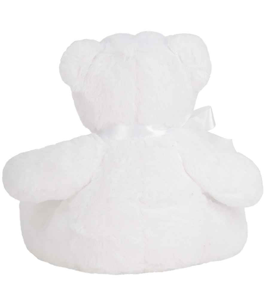 White teddy bear-shaped container on a white background