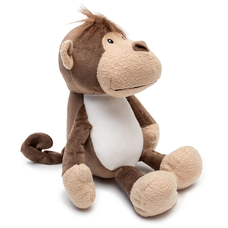 Plush monkey toy on a white background