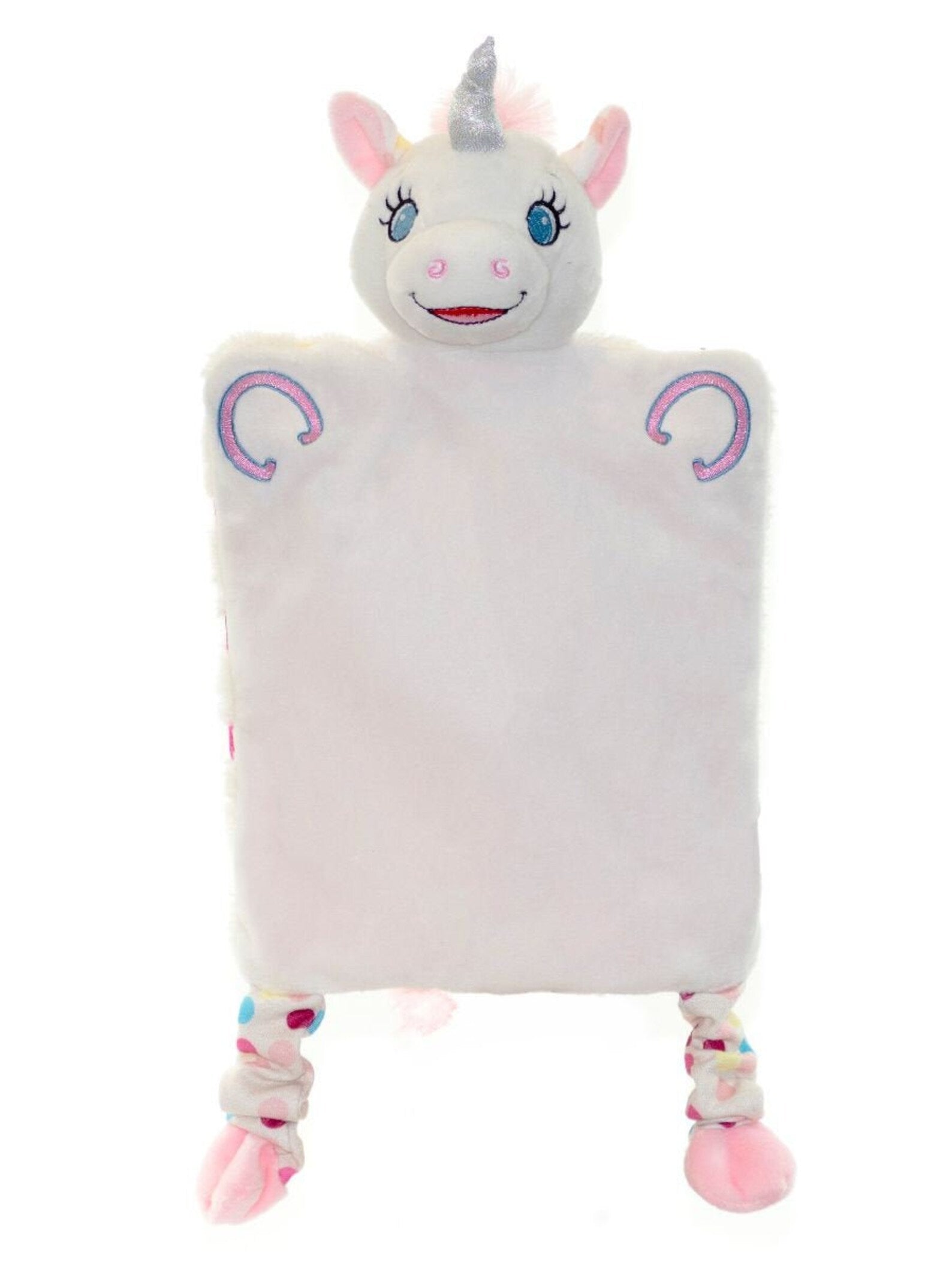Plush toy with unicorn design on a white background