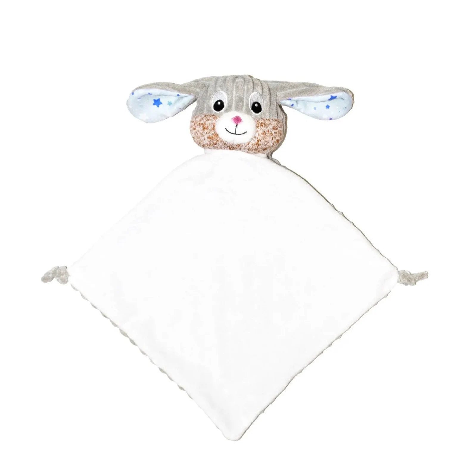 Plush toy with rabbit design on a white background