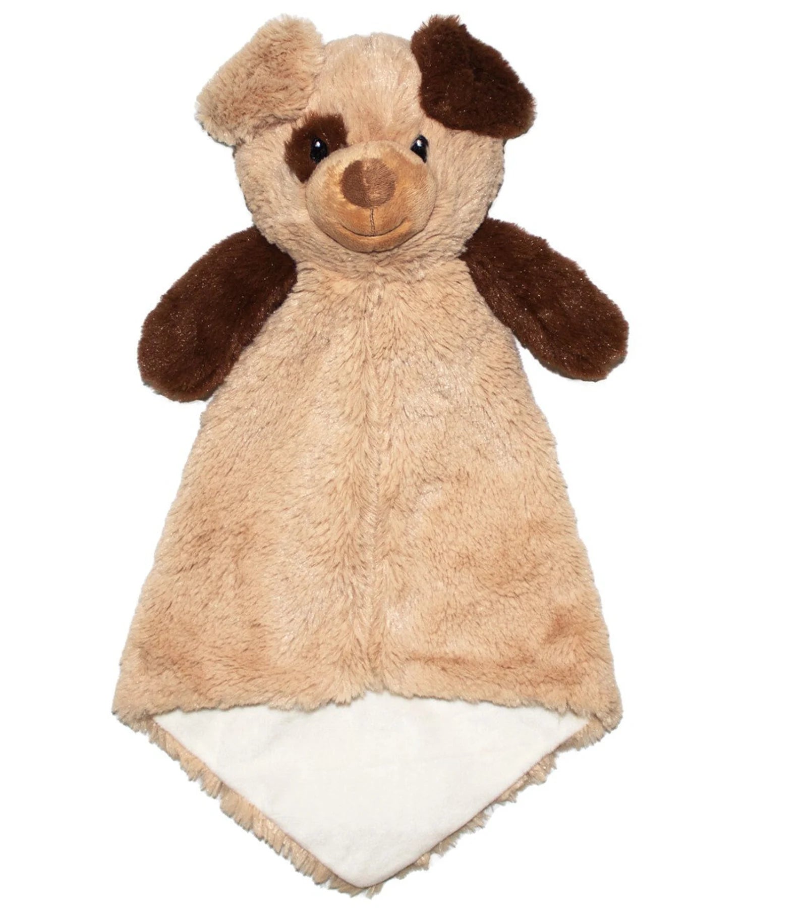 Plush toy with a brown and white color scheme on a white background