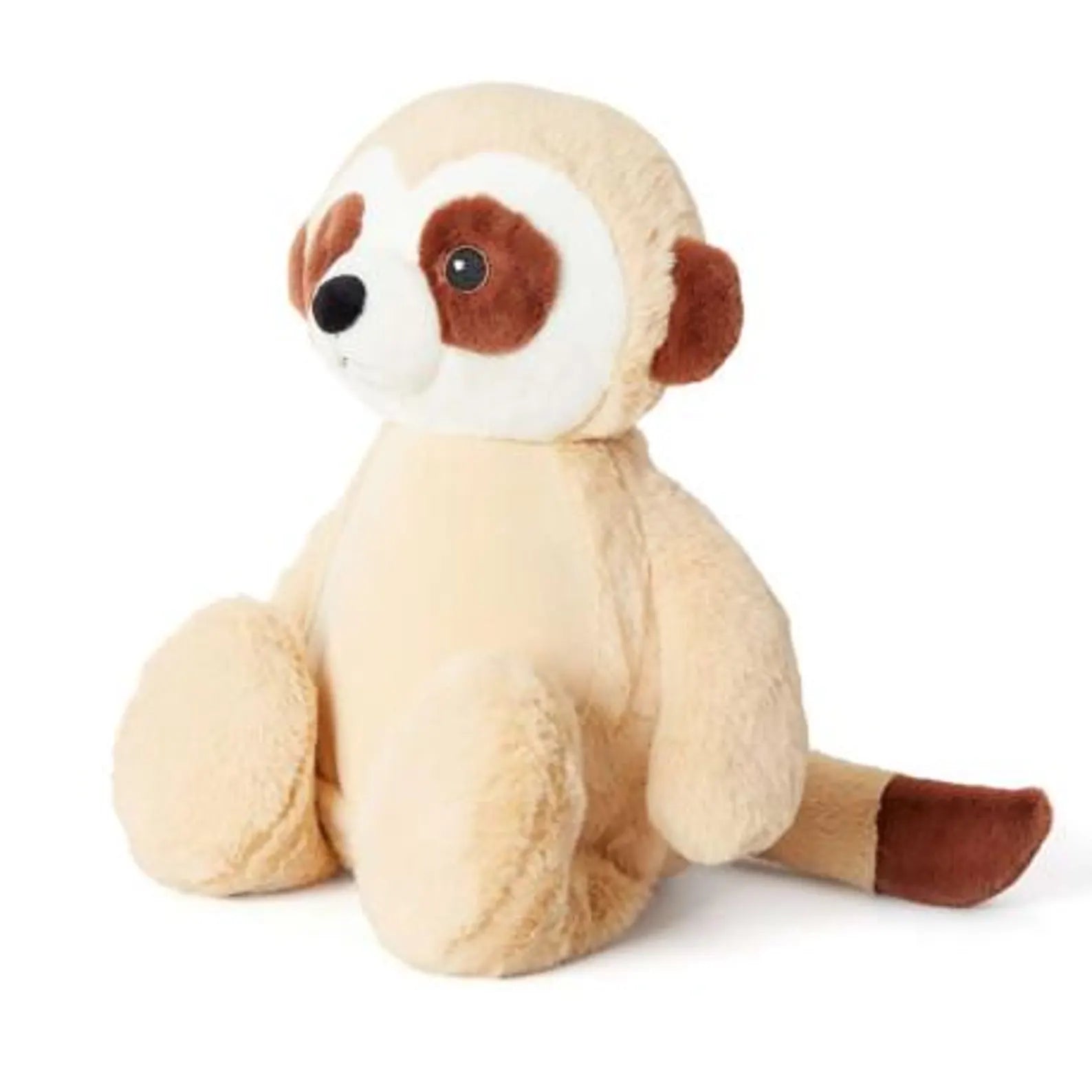 Plush toy meercat on a white background