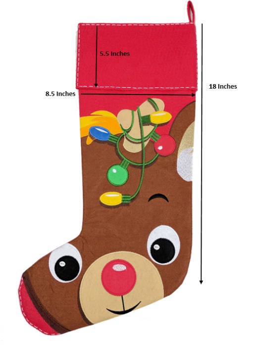 Personalised Elf Christmas Stocking • Embroidered Name • Fun Festive Fireplace Decor for Christmas Morning Magic- Cubbies