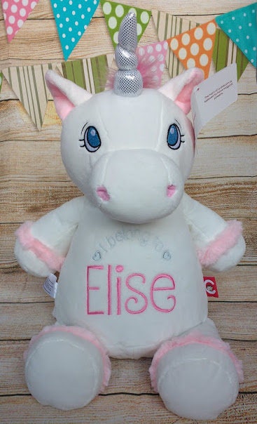 Personalised White Unicorn Baby Blankie • Magical Baby Shower Gift • Soft Comforter • Newborn Nursery Keepsake- Cubbies