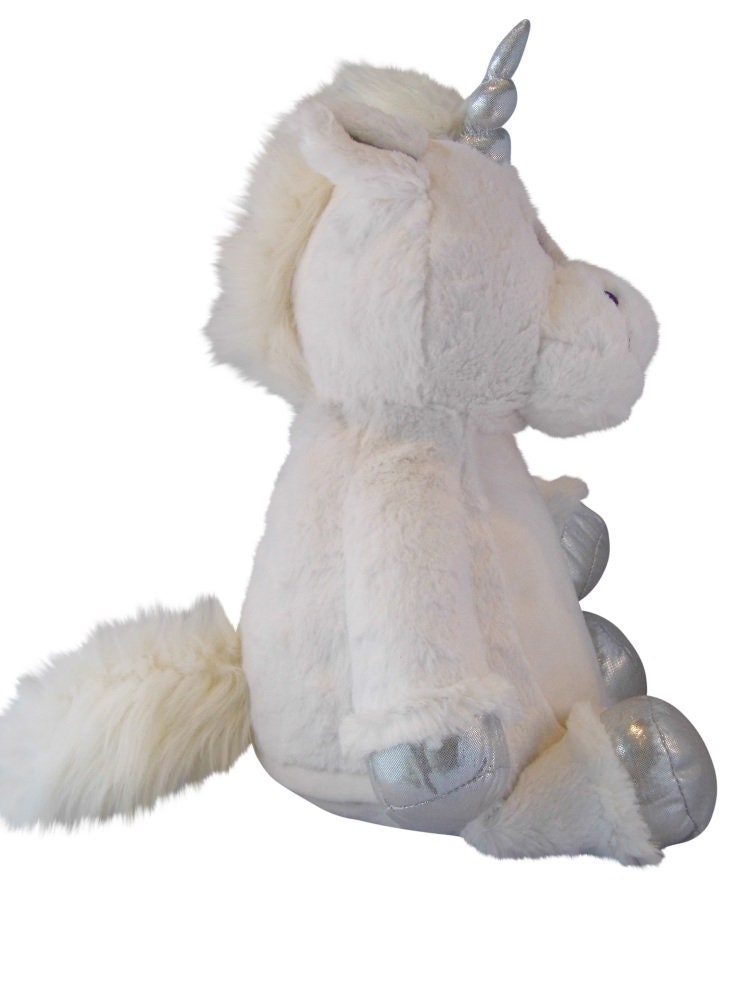 Personalised Embroidered White Unicorn Plush • Magical Nursery Decor • Soft Cuddly Toy • Baby Gift Keepsake • Birthday Present