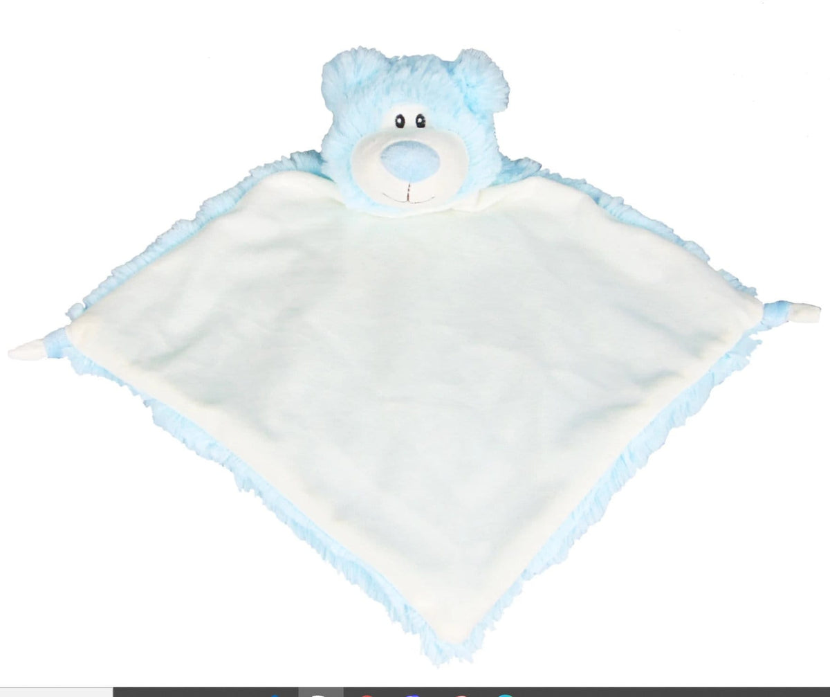 Personalised Blue Teddy Bear Blankie • Soft Snuggly Comforter • Baby Shower Gift • Nursery Keepsake- Cubbies