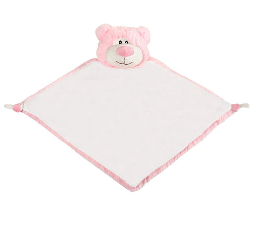 Personalised Pink Teddy Bear Blankie • Soft Newborn Comforter • Baby Shower Gift • Sweet Nursery Keepsake- Cubbies