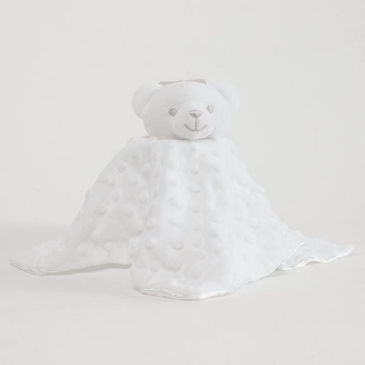 Personalised White Bear Fleece & Silky Blankie • Soft Newborn Comforter • Baby Shower Gift • Nursery Keepsake