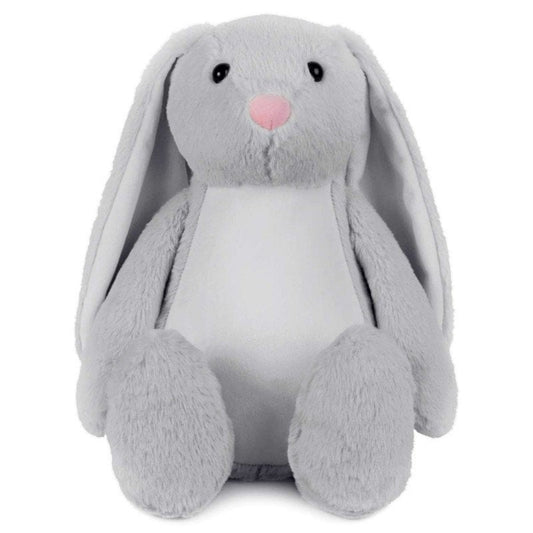 Personalised Embroidered Grey Bunny Teddy • Birth Stats Keepsake • Soft Cuddly Rabbit • New Baby Gift • Nursery Decor Plush, Tummi