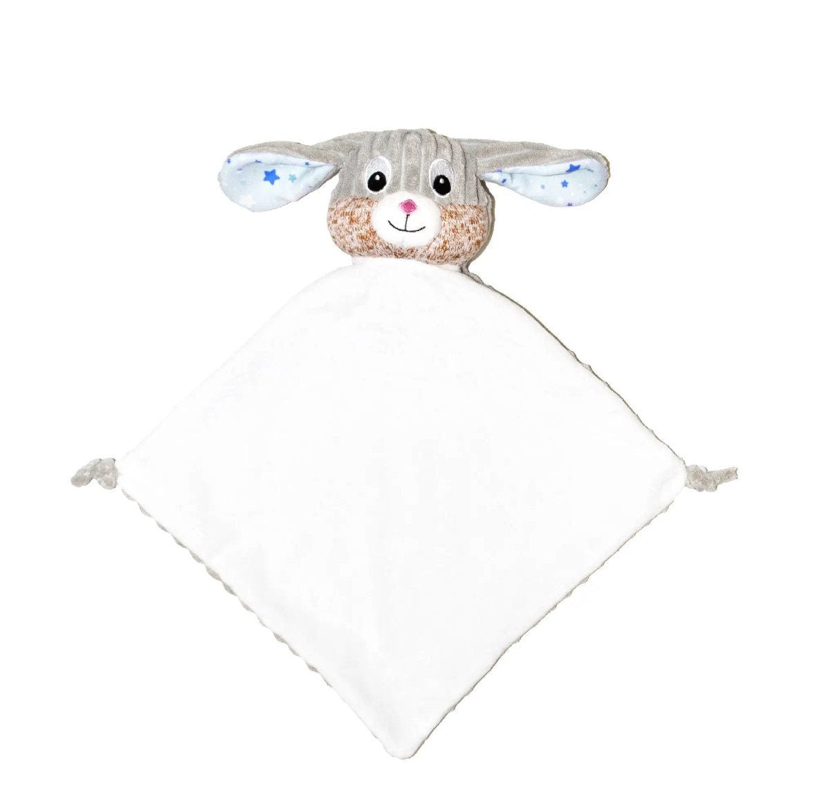 Personalised Embroidered Bunny Rabbit Baby Comforter, Cubbies Sensory Baby Gift