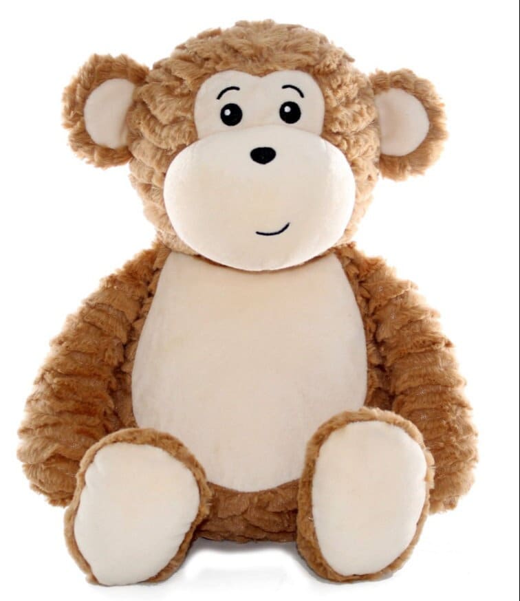 Personalised Embroidered Monkey Plush, Cubbies Safari Baby Gift