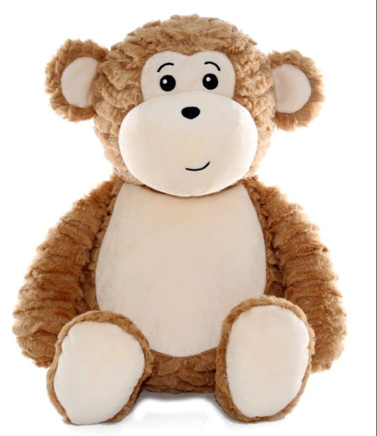 Personalised Embroidered Monkey Plush, Cubbies Safari Baby Gift