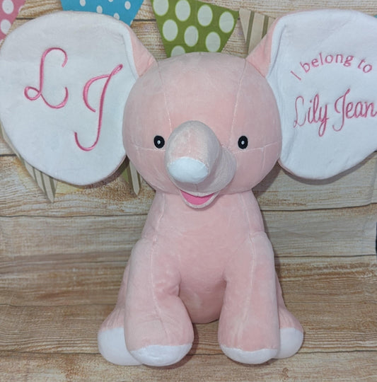 Personalised Embroidered Elephant Plush, Cubbies Safari Baby Gift