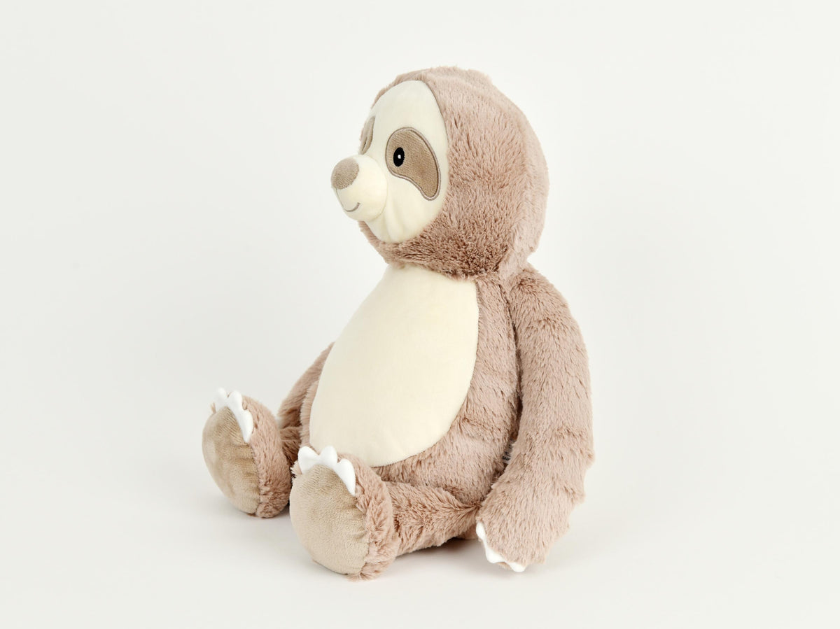 Personalised Embroidered Sloth Plush, Cubbies New Baby Keepsake