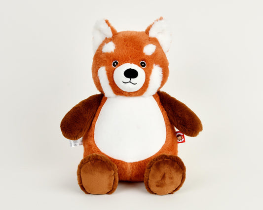 Personalised Embroidered Red Panda Plush, Cubbies Woodland Baby Gift
