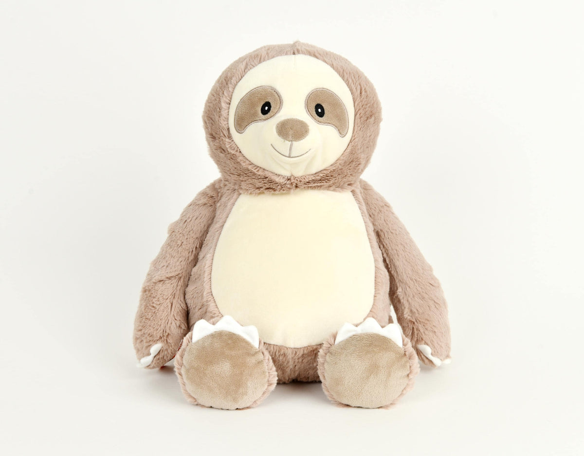 Personalised Embroidered Sloth Plush, Cubbies New Baby Keepsake