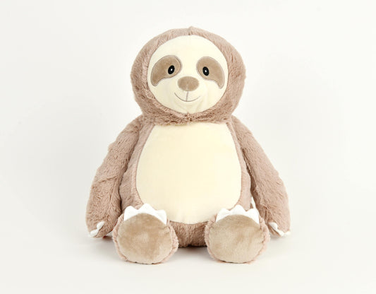 Personalised Embroidered Sloth Plush, Cubbies New Baby Keepsake