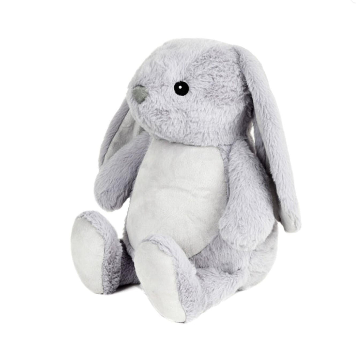 Personalised Embroidered Grey Bunny Rabbit Teddy • Baby Shower Gift • Soft Cuddly Toy • Nursery Keepsake • New Baby Arrival Present, Cubbies