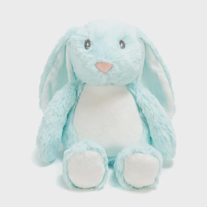 Personalised Printed Blue Bunny Rabbit • Soft Plush Toy • Baby Shower Favourite • Nursery Keepsake • Birthday Present