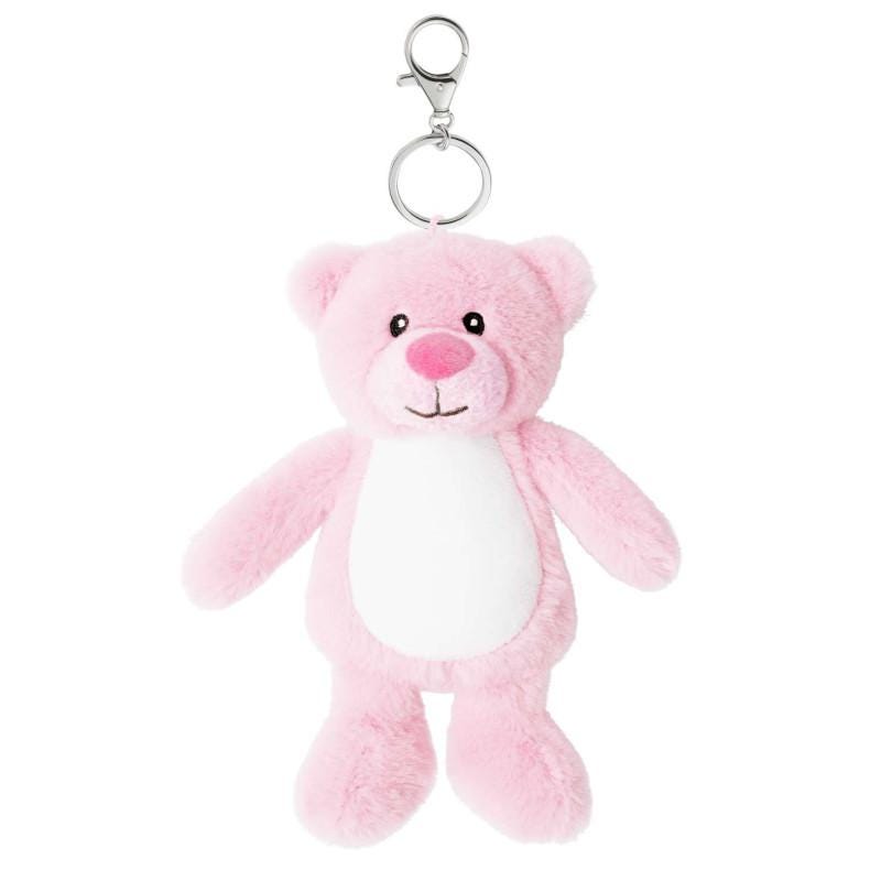 Personalised Pink Teddy Bear Key Chain • Soft Plush Bag Charm • Sweet Gift for Girls • School Backpack Accessory- Tummi Bears