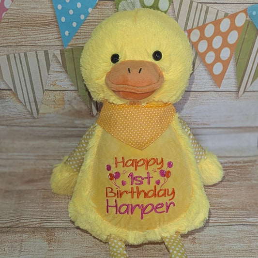Personalised Embroidered Duck Chick Plush • Easter Baby Gift • Soft Cuddly Toy • Farm Nursery Decor • Birthday Keepsake, Tummi