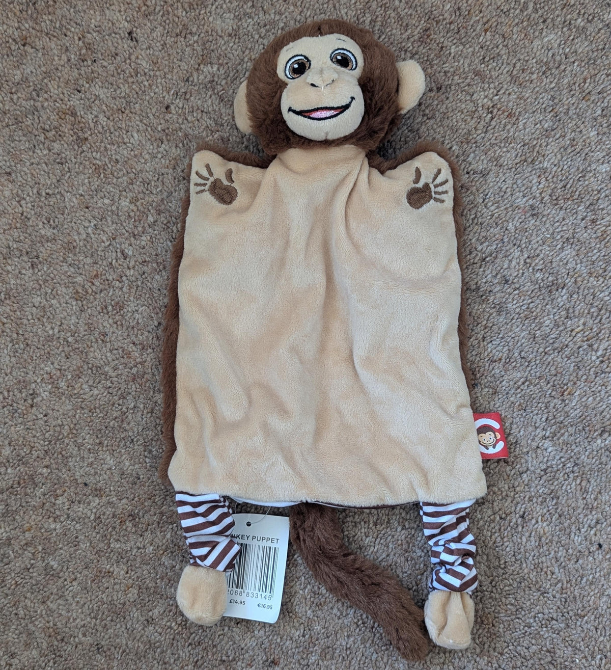 Personalised Monkey Puppet Blankie • Soft Snuggly Comforter • Newborn Gift • Jungle Nursery Keepsake- Cubbies
