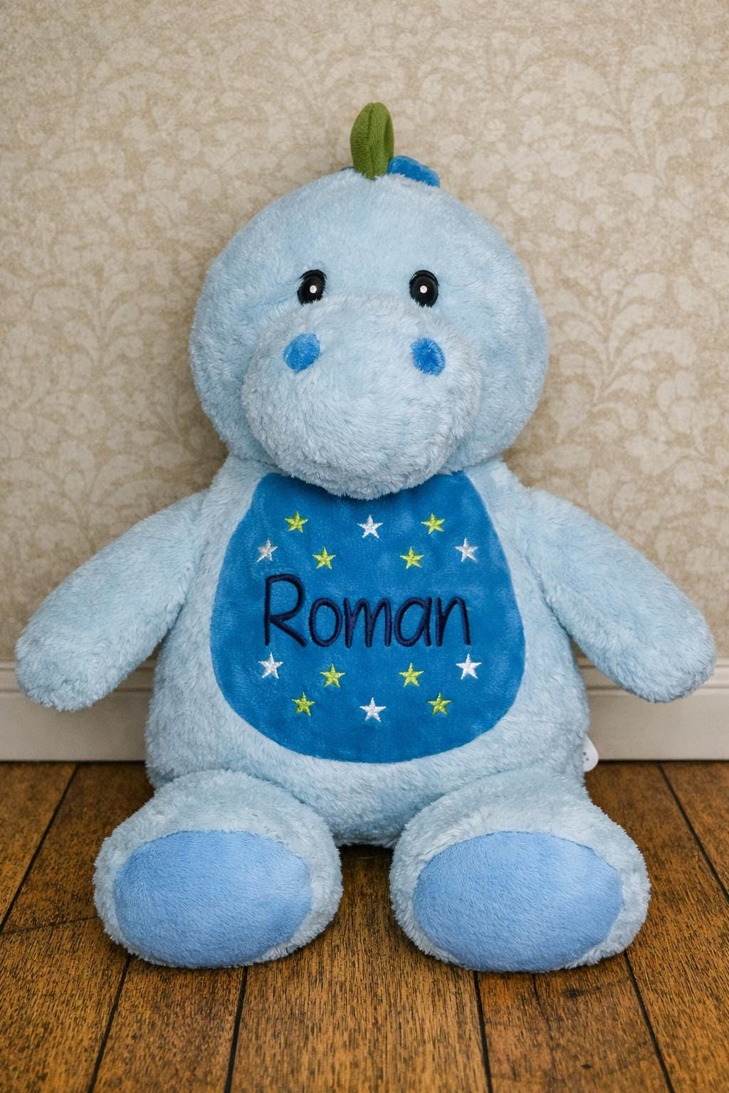 Personalised Embroidered Dinosaur Soft Toy • Prehistoric Nursery Decor • Soft Cuddly Plush • Baby Shower Gift • Birthday Present, Tummi