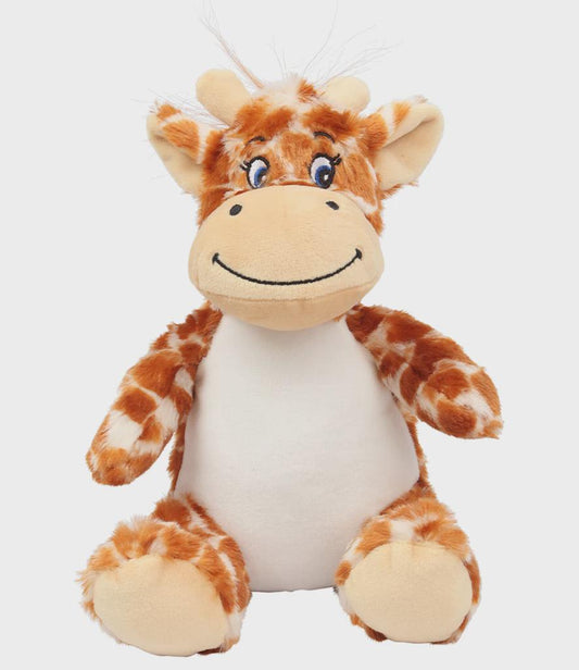 Personalised Printed Giraffe Plush Toy: Custom Name, Birth Block, Message • New Baby Gift • Birthday or Christening Keepsake -Mumbles