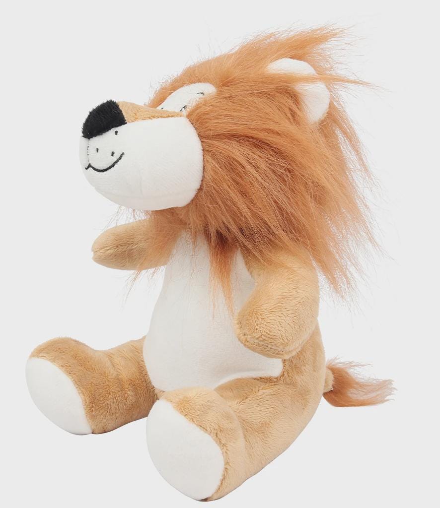 Personalised Printed Lion Soft Toy • Safari Baby Shower Gift • Cuddly Plush Keepsake • Nursery Decor • First Birthday Present- Mumbles