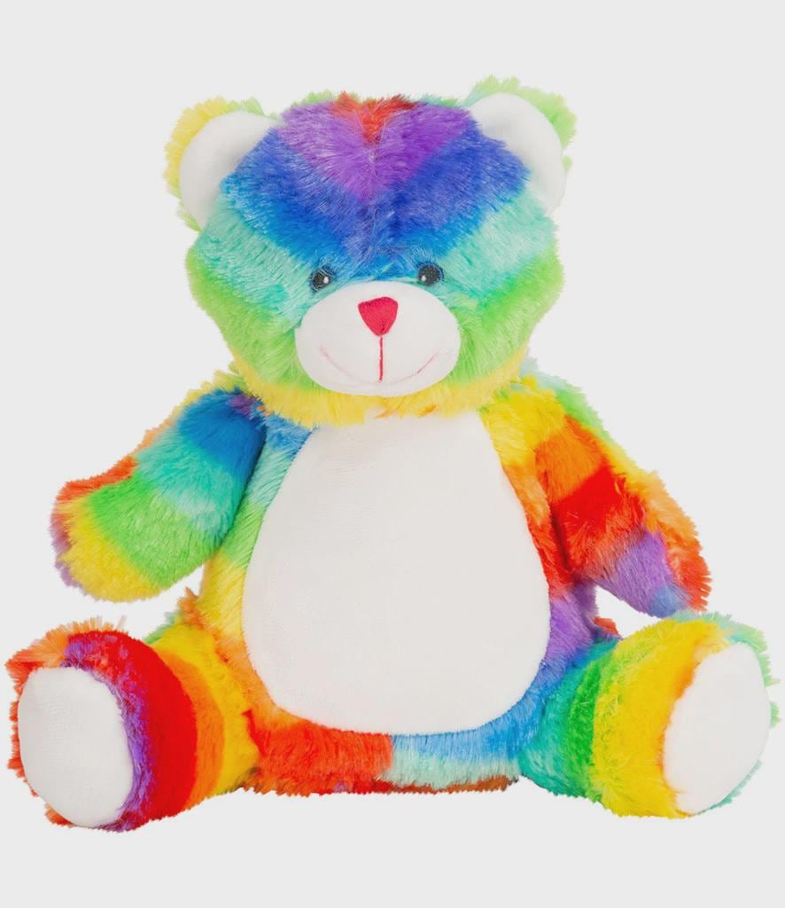 Personalised Printed Rainbow Bear • Custom Photo Teddy • New Baby Gift • Birthday or Christening Keepsake- Mumbles