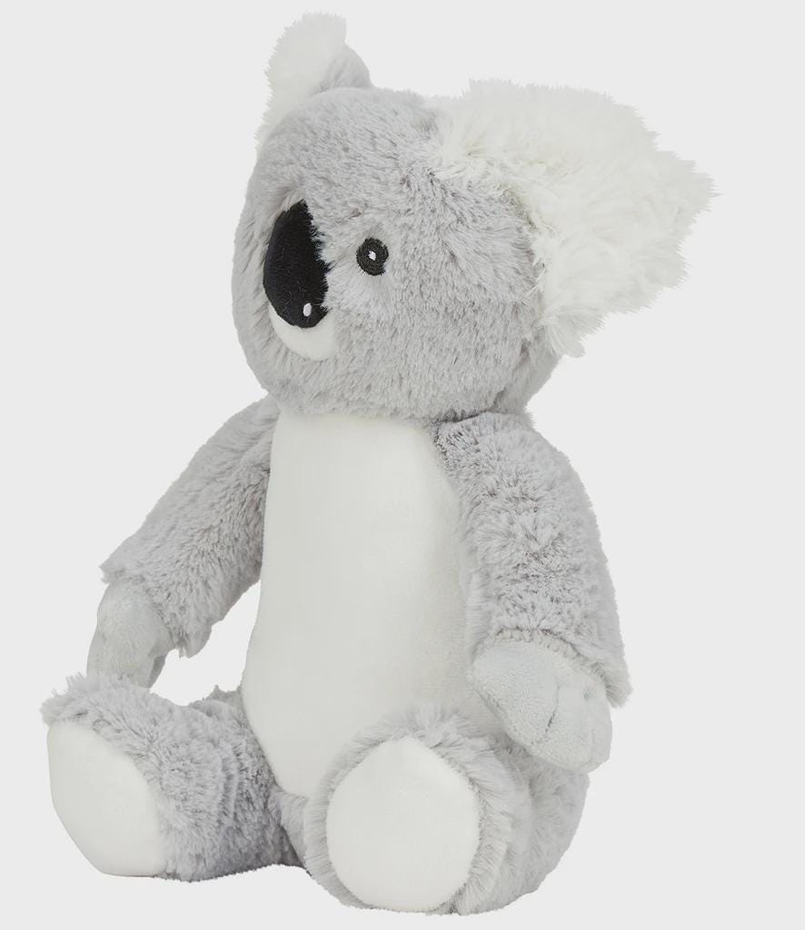 Personalised Printed Koala Bear Plush • Australian Nursery Theme • Soft Cuddly Toy • Baby Gift Keepsake • Mumbles
