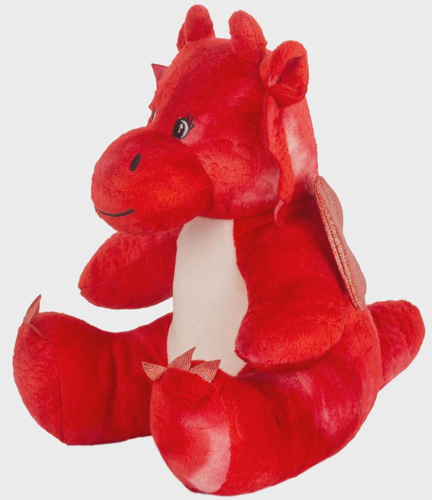 Personalised Printed Red Dragon Dinosaur Soft Toy • Prehistoric Nursery Decor • Baby Shower Gift • Wales, Welsh Dragon - Mumbles