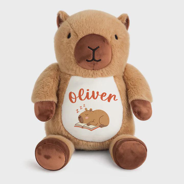 Personalised Printed Capybara Plush, Birth Details Keepsake