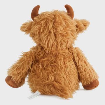 Personalised Printed Highland Cow Plush, Farm Baby Gift